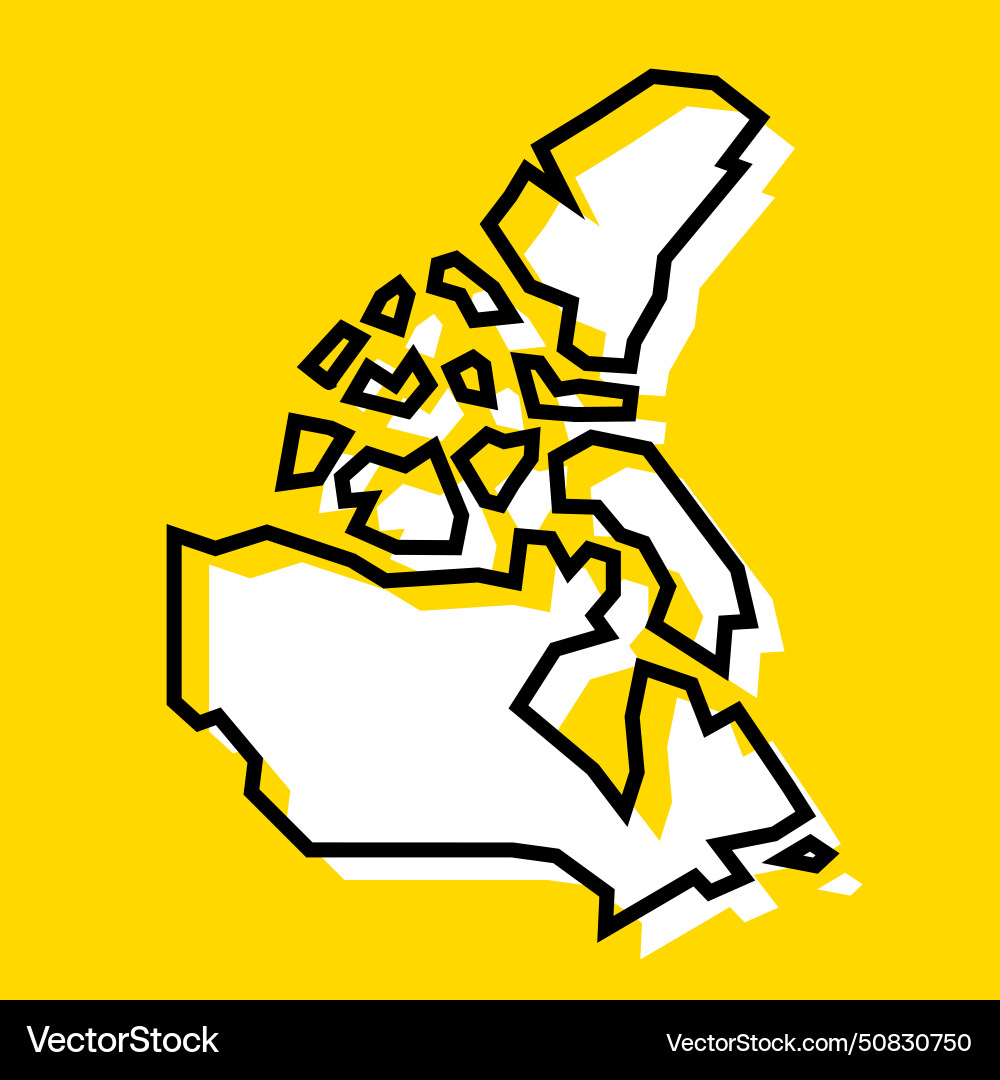 Canada simplified map Royalty Free Vector Image