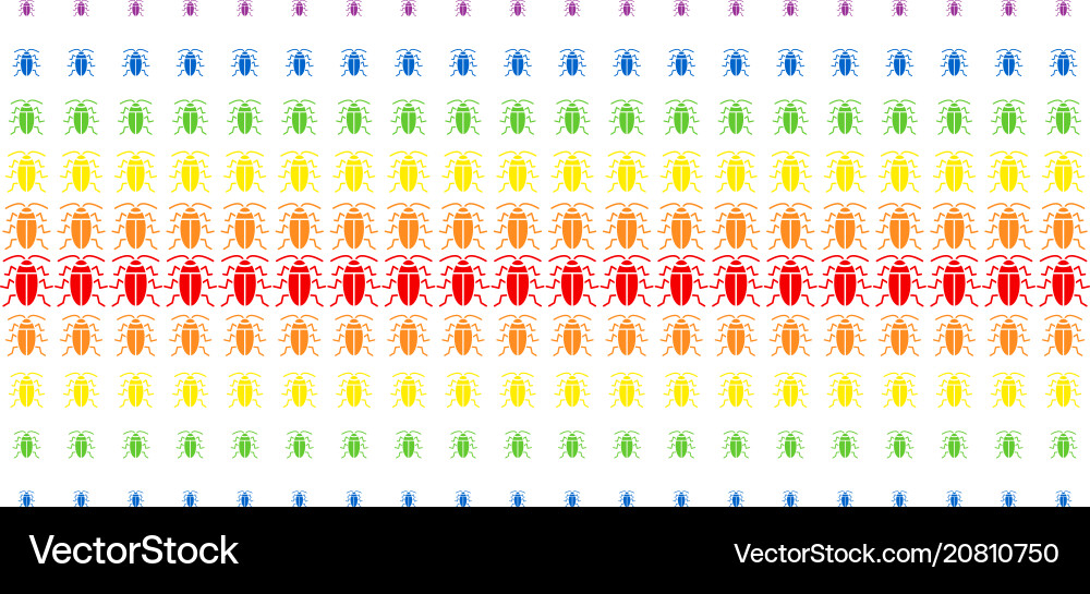 Cockroach shape halftone spectrum effect vector image