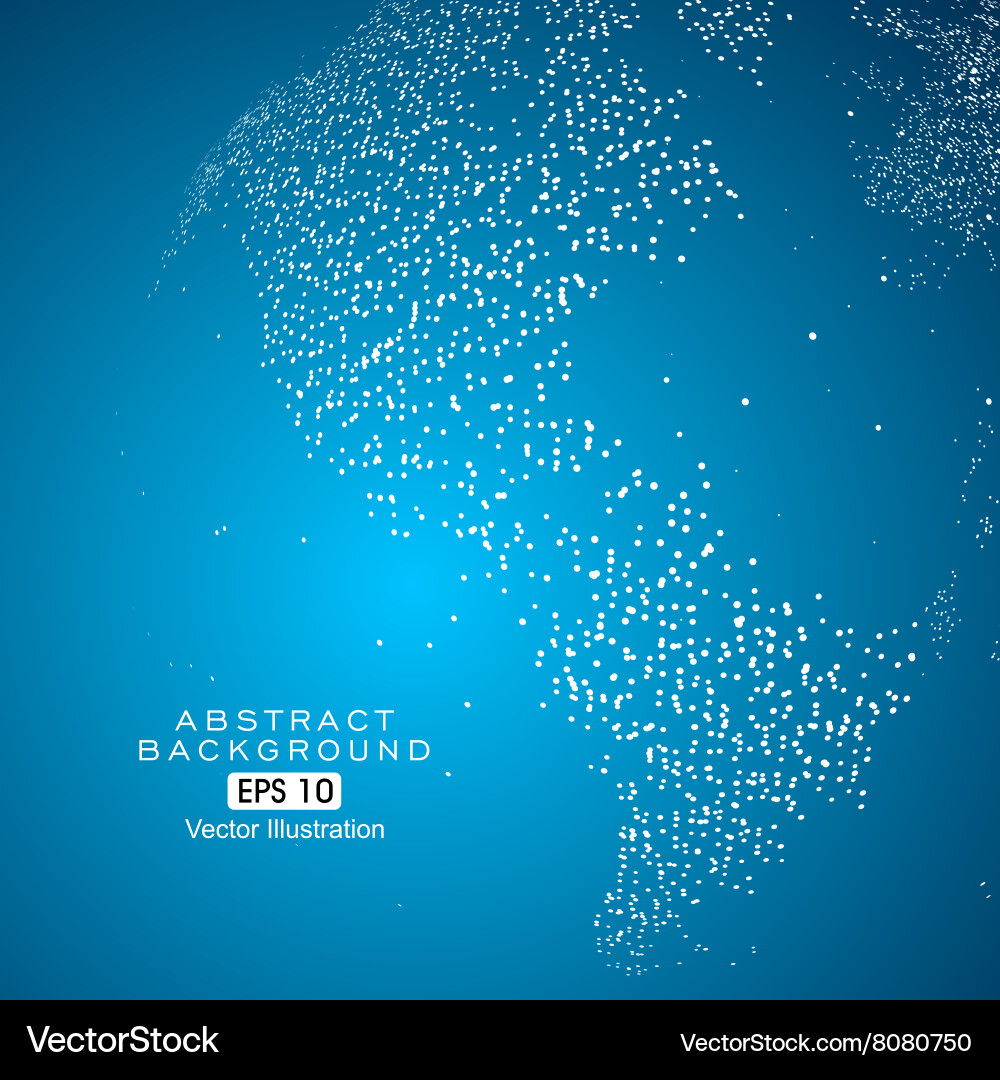 Dots three-dimensional map of the world abstract vector image
