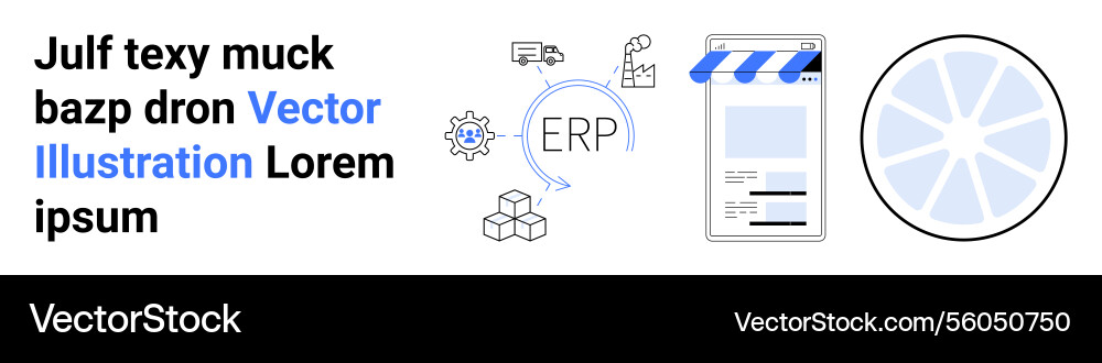 Erp system workflow with logistics storefront Erp system workflow with logistics storefront vector image