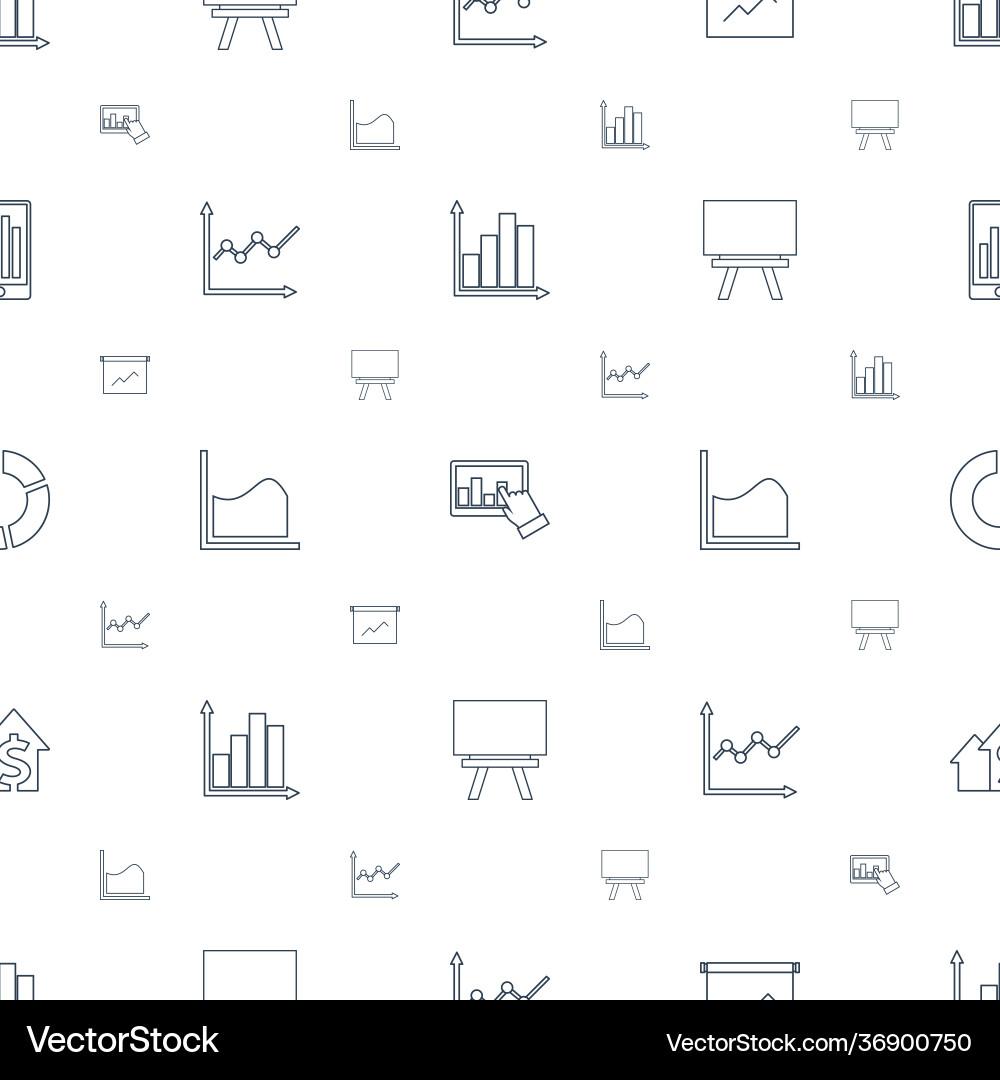 Graph icons pattern seamless white background vector image