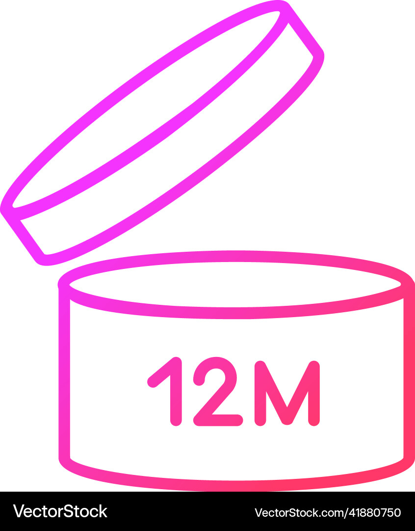 Jar with expiry date gradient linear icon Jar with expiry date gradient linear icon vector image