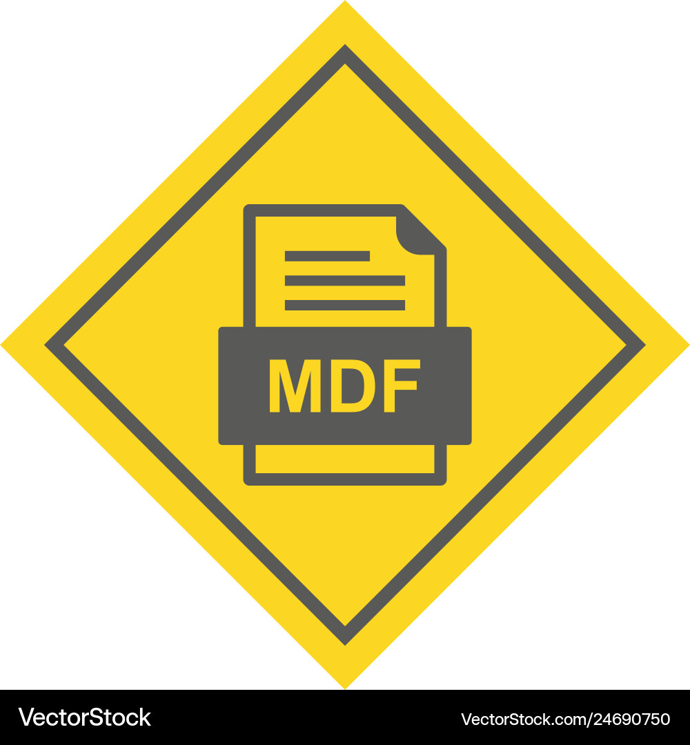 Mdf file document icon vector image