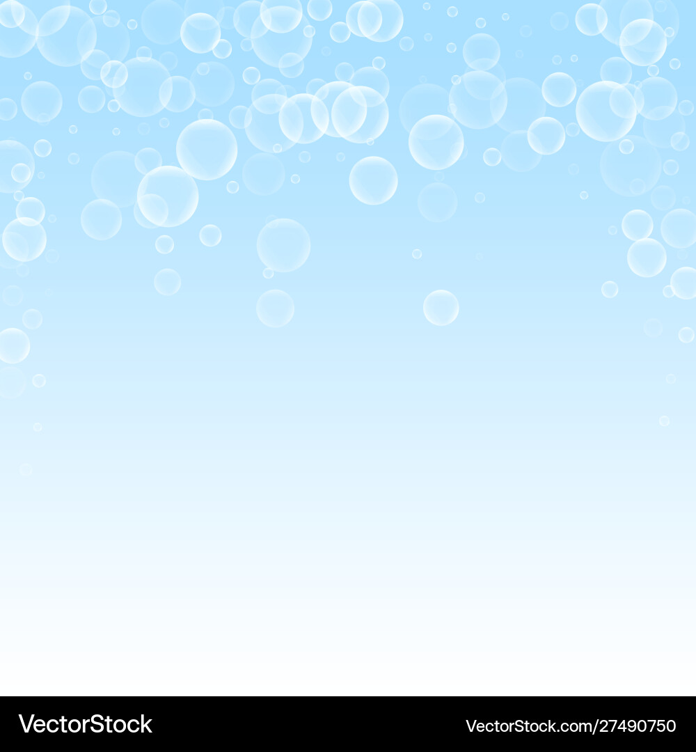 Random soap bubbles abstract background blowing b vector image