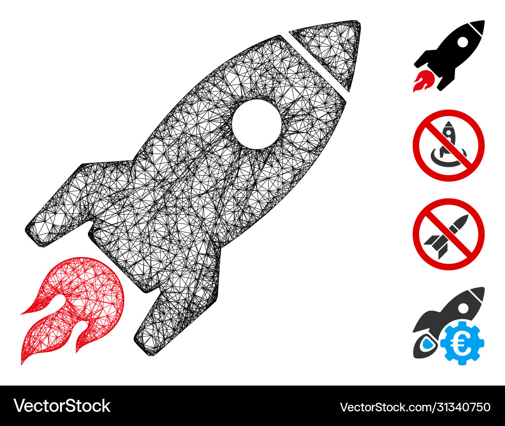 Rocket launch web mesh Rocket launch web mesh Vector Image