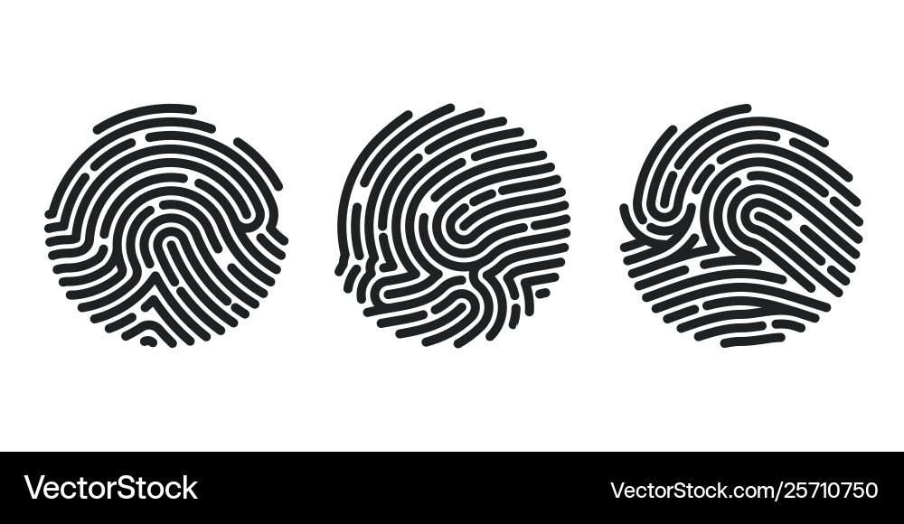 Set circle fingerprint icons design Set circle fingerprint icons design vector image