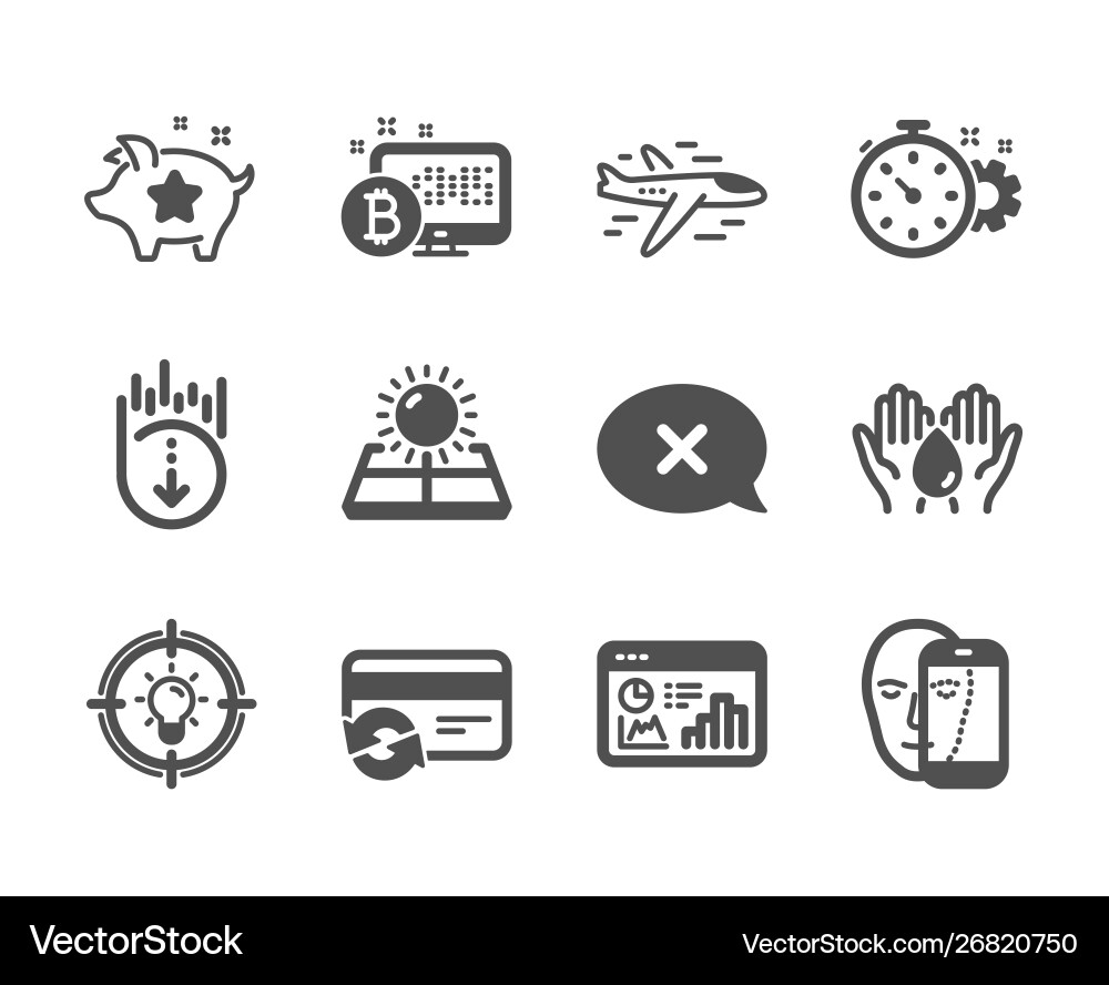 Set technology icons such as scroll down sun Set technology icons such as scroll down sun vector image