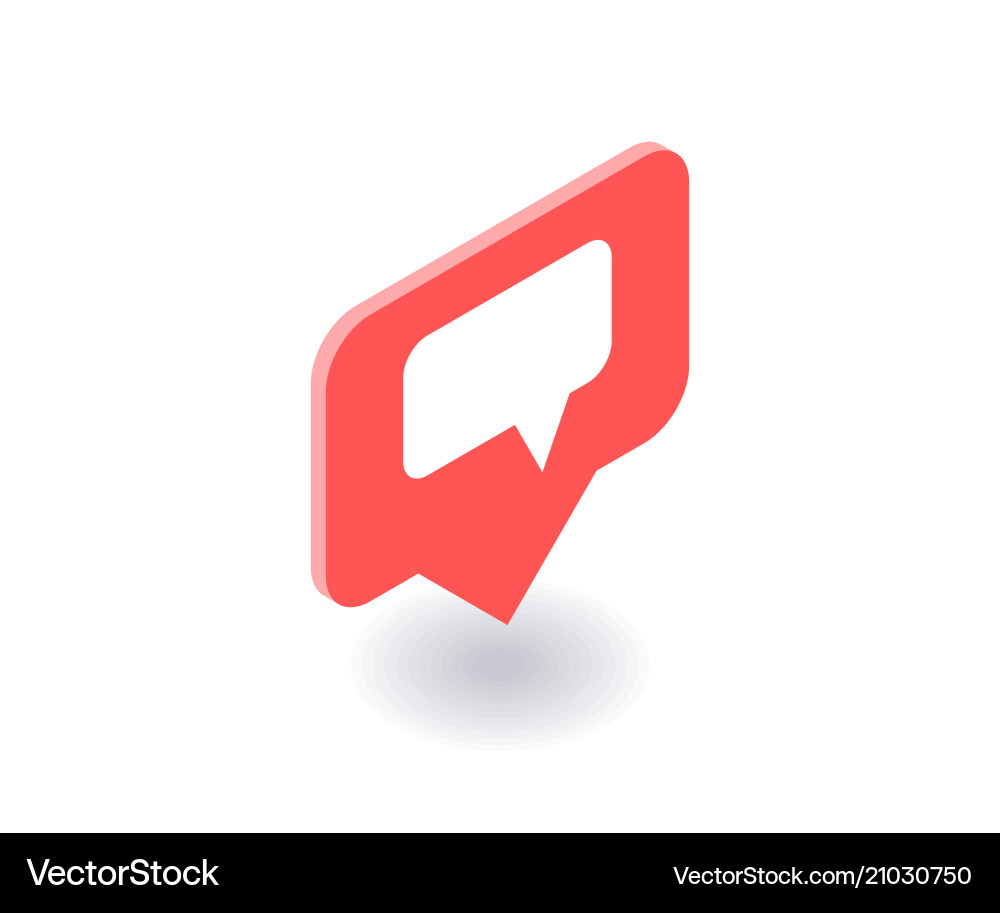 Text message icon symbol in isometric 3d Text message icon symbol in isometric 3d vector image