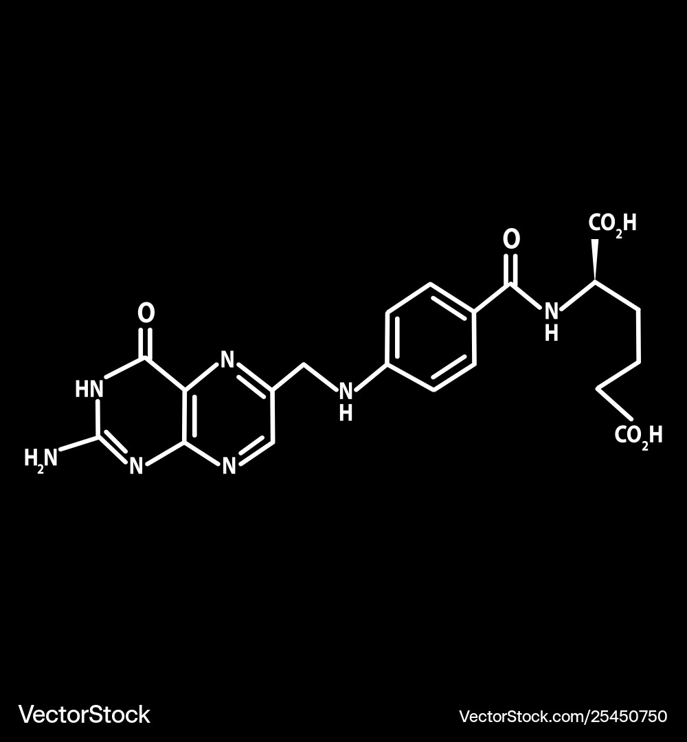 Vitamin b9 Folsäuremolekulare Formel Vitamin b9 Folsäuremolekulare Formel vektorbild