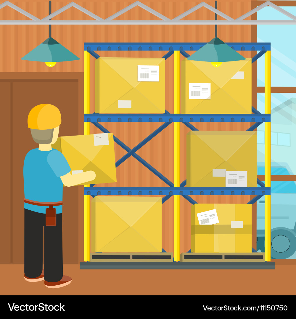 Warehouse Loading - Boxes on Pallet vector image
