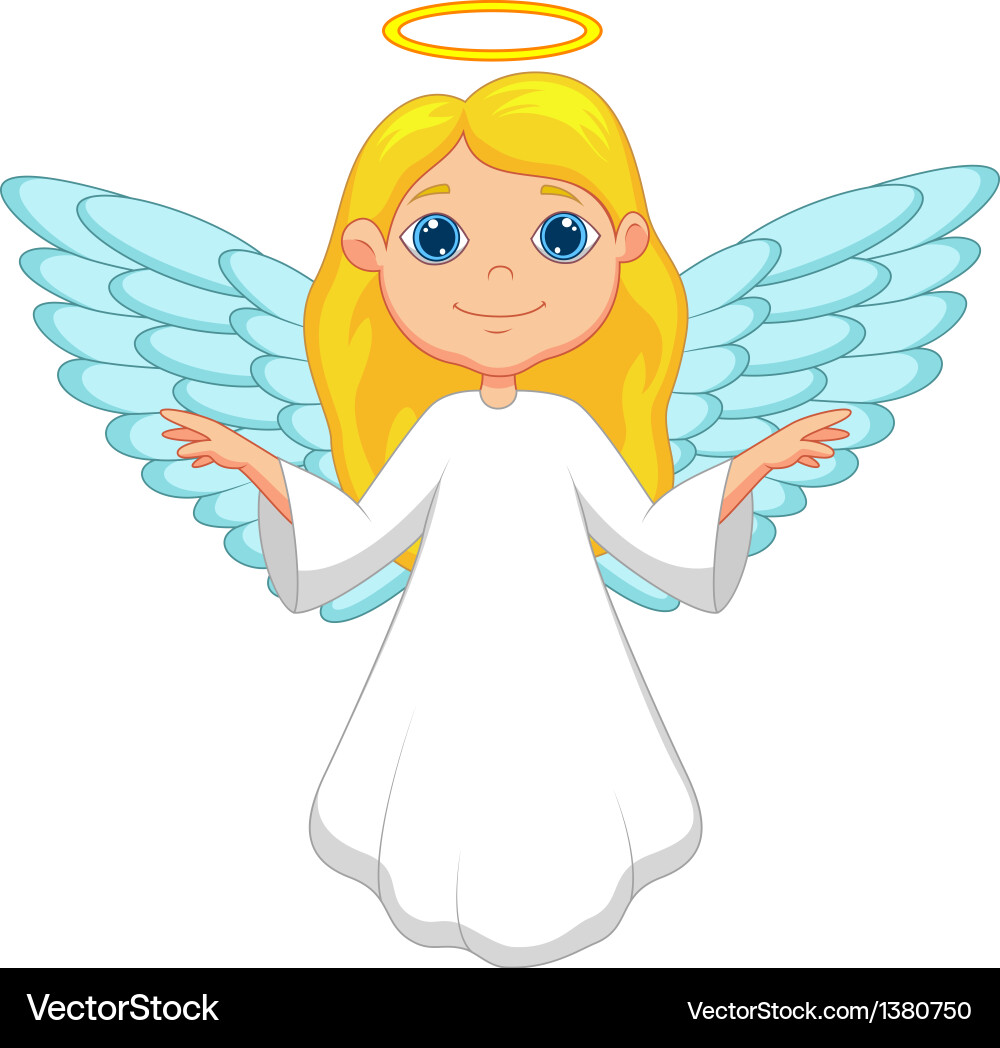 White angel cartoon vector image