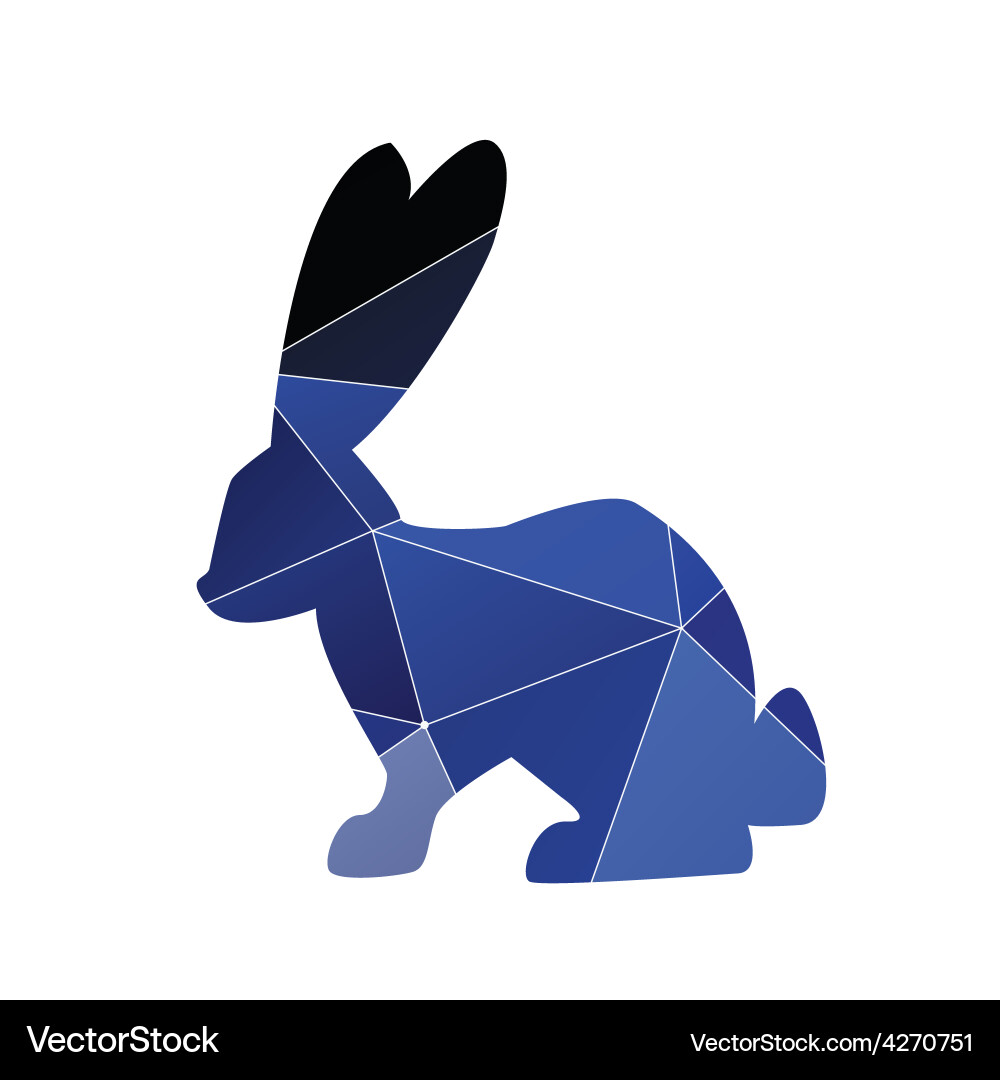 Abstract Triangle Rabbit Icon Vector Image