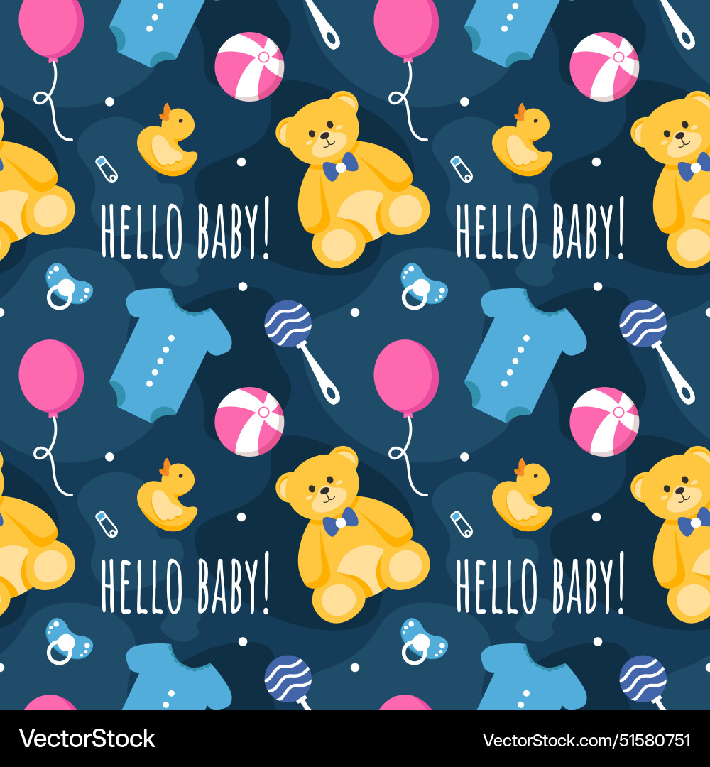 Baby seamless pattern design a set of simple Baby seamless pattern design a set of simple vector image