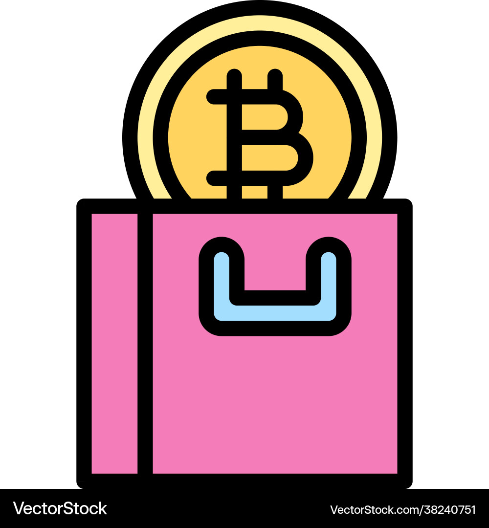 Bitcoin and shopping bag icon cryptocurrency – Royalty-Free Vector |  VectorStock
