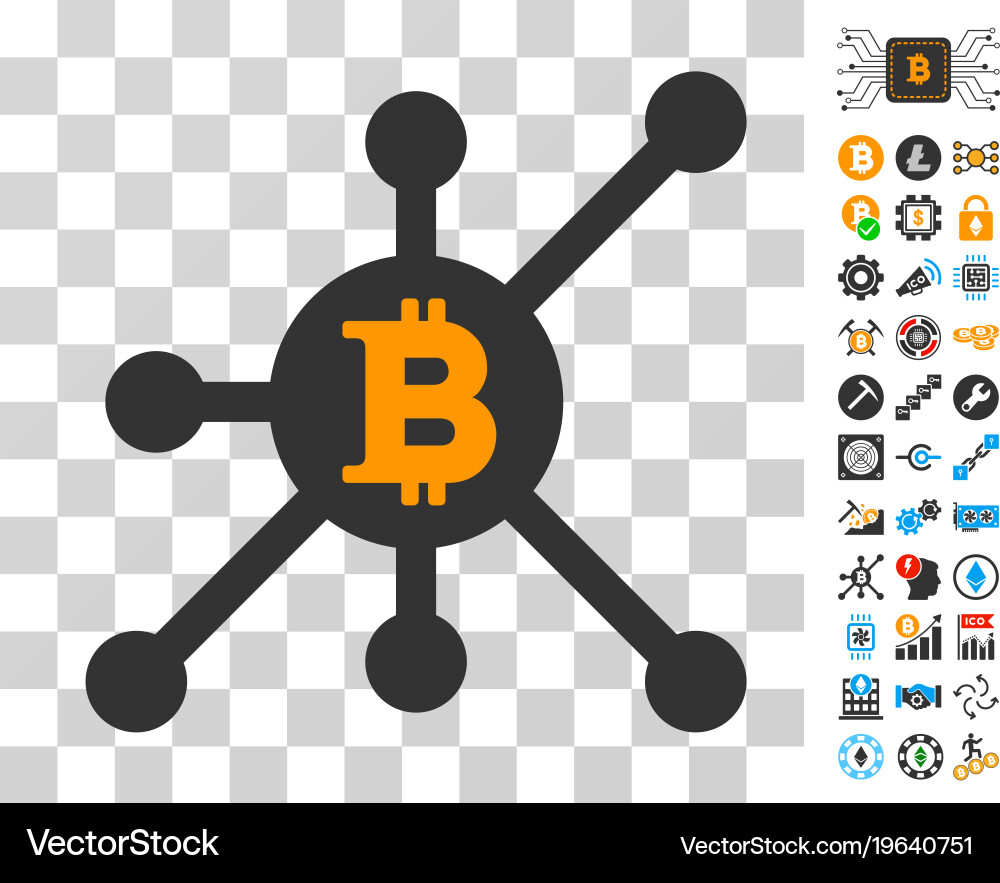 Bitcoin node icon with bonus – Royalty-Free Vector | VectorStock