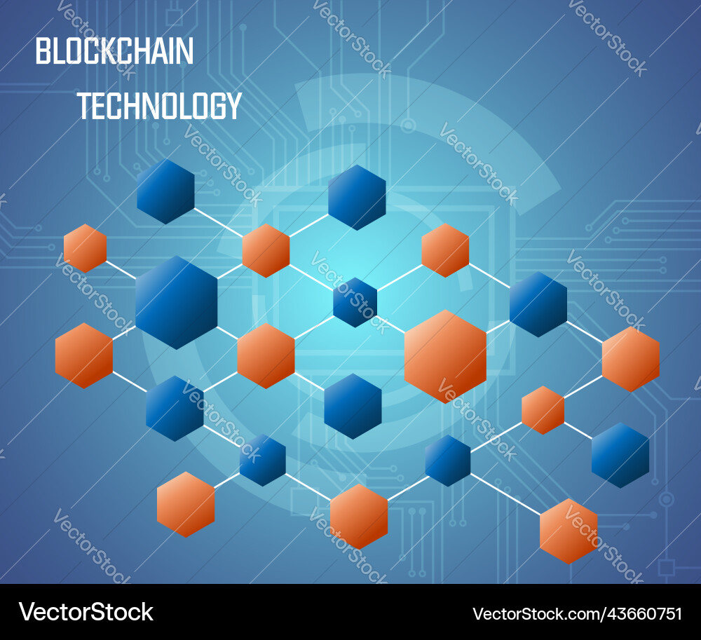 Blockchain concept design network structure icon Vector Image