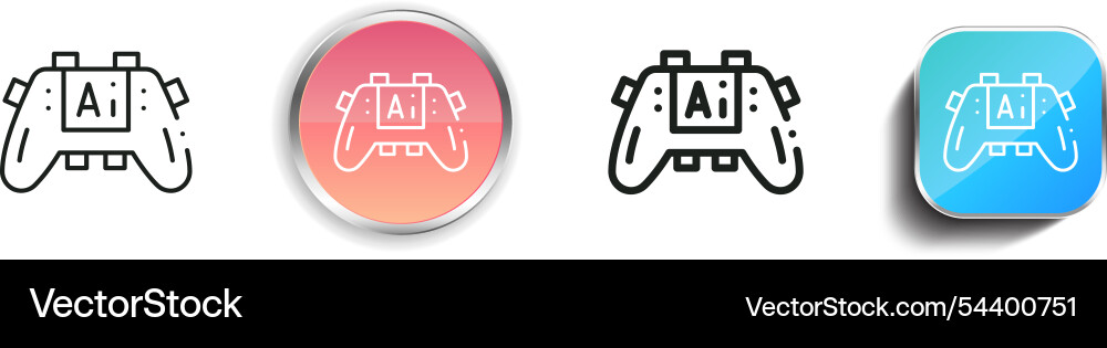 Gamepad icon thin linear regular and button style vector image
