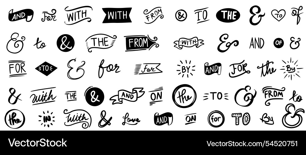 Handgezeichnete Designelemente aus Ampersands Handgezeichnete Designelemente aus Ampersands vektorbild
