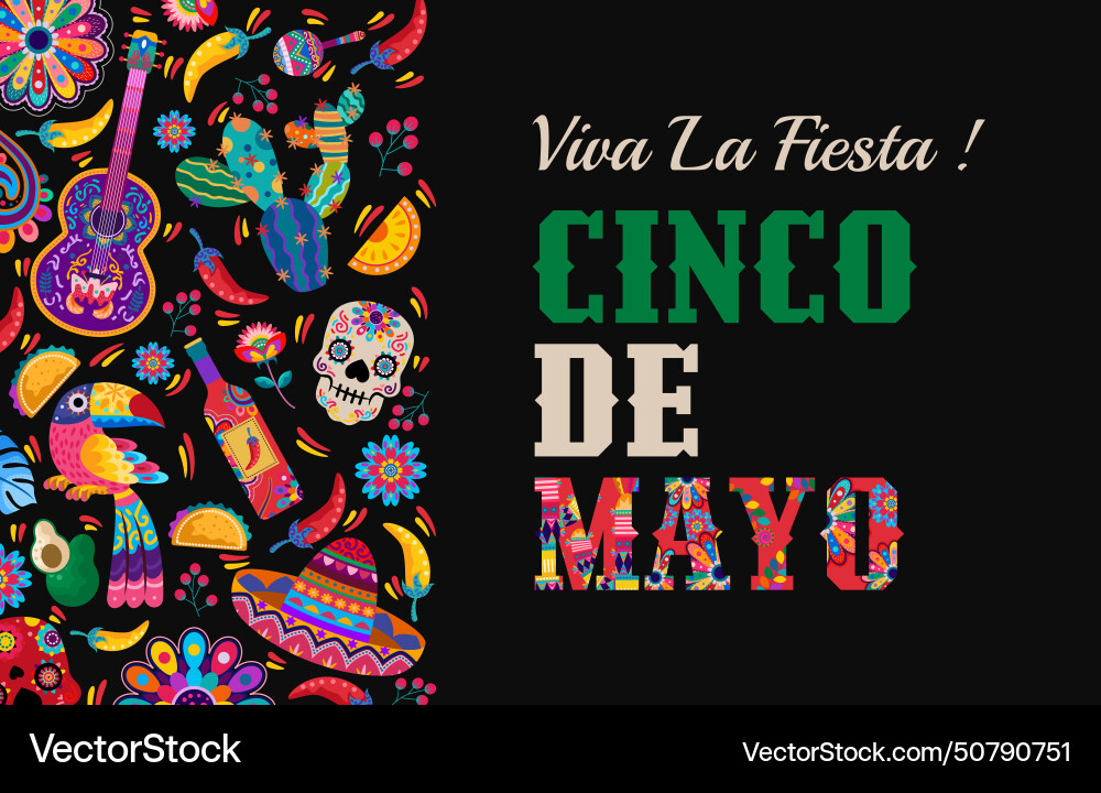 Happy cinco de mayo Banner mit buntem Mexikan Happy cinco de mayo Banner mit buntem Mexikan vektorbild