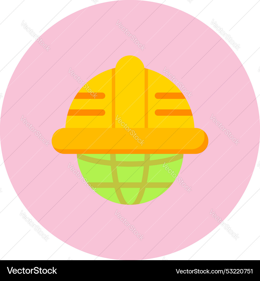 Helmet flat circle icon Royalty Free Vector Image