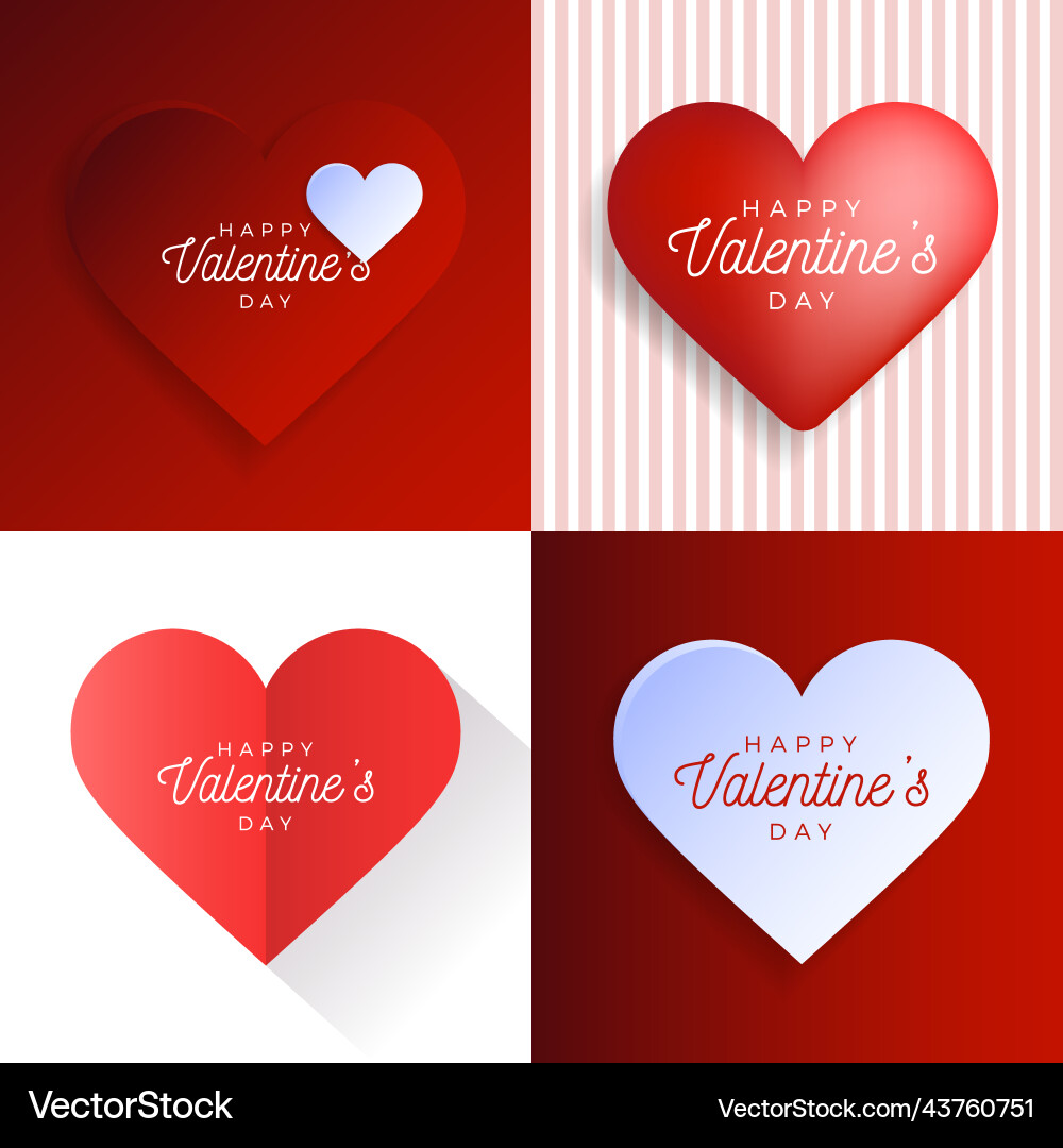 Herzkarte Set Valentinstag abstrakt Hintergrund Herzkarte Set Valentinstag abstrakt Hintergrund vektorbild