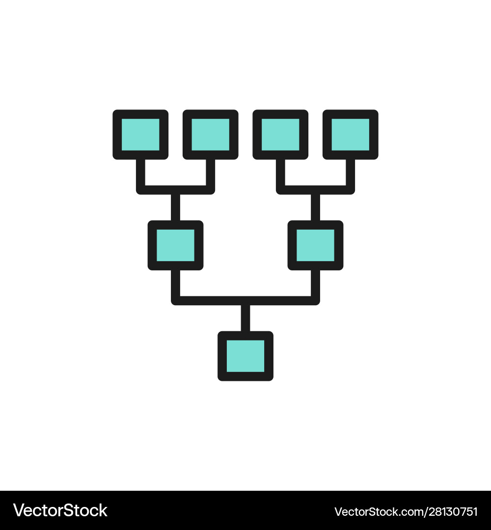 Hierarchical chart player layout flat color icon Hierarchical chart player layout flat color icon Vector Image