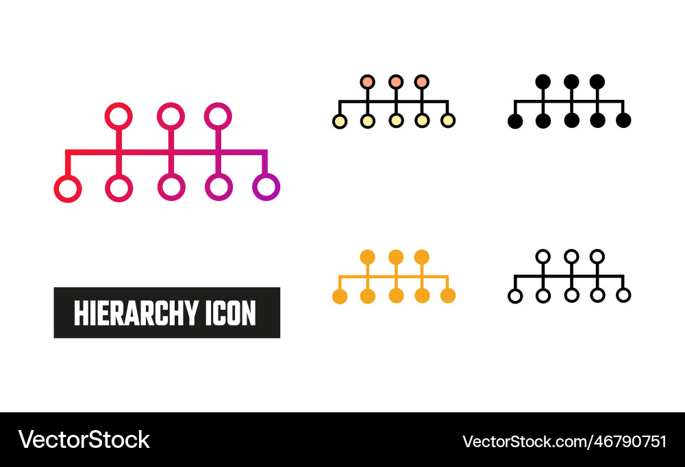 Hierarchy icon set Vector Image