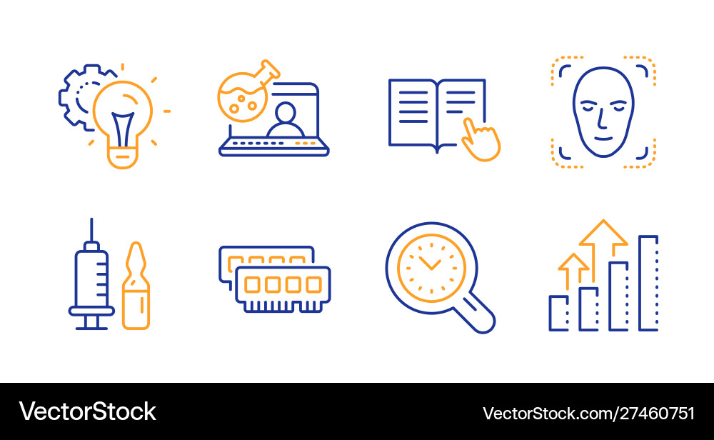 Idea gear read instruction and ram icons set vector image