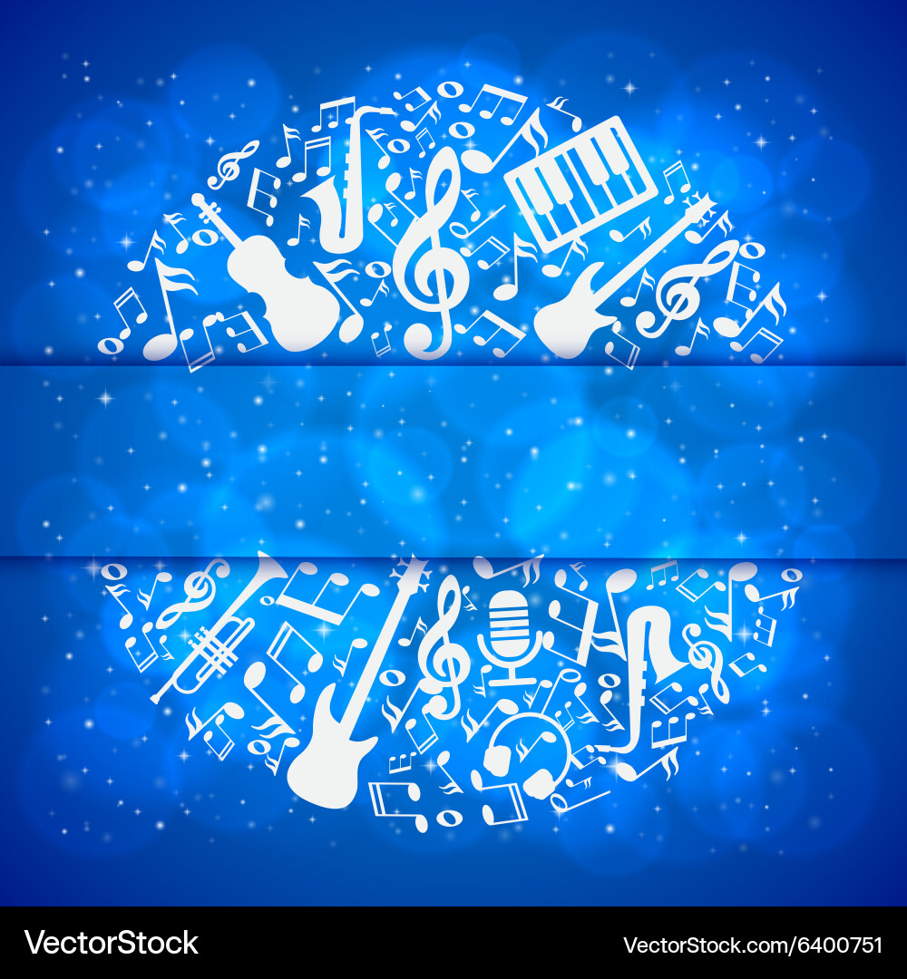 Music background with instruments and notes Vector Image