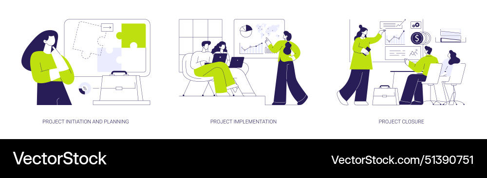 Project lifecycle abstract concept Project lifecycle abstract concept vector image