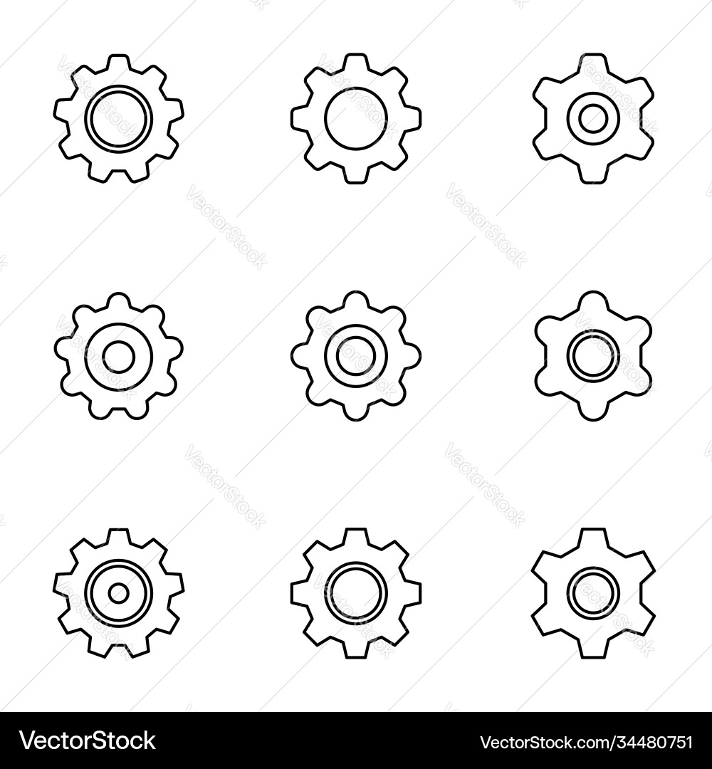 Set simple icons on a theme settings Set simple icons on a theme settings vector image