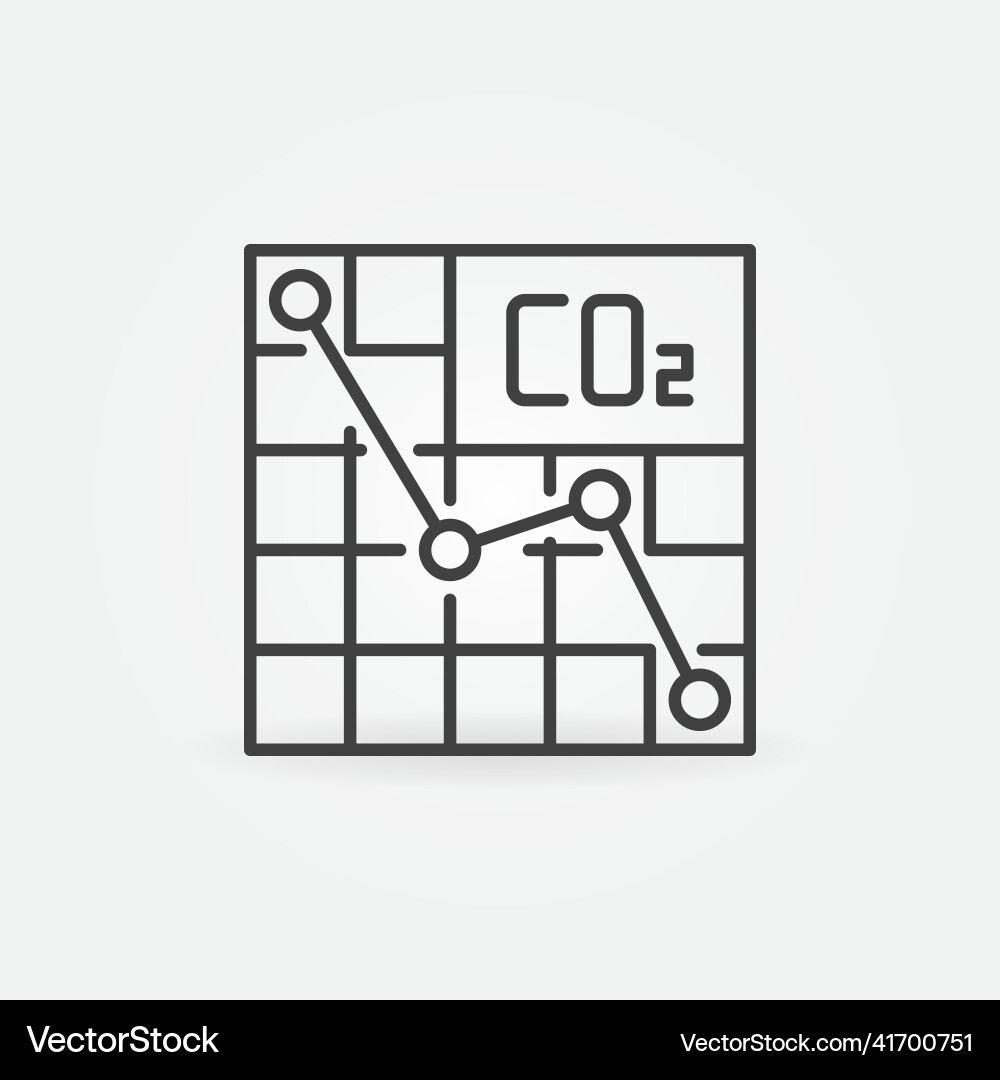 Table with co2 line chart outline minimal Vector Image