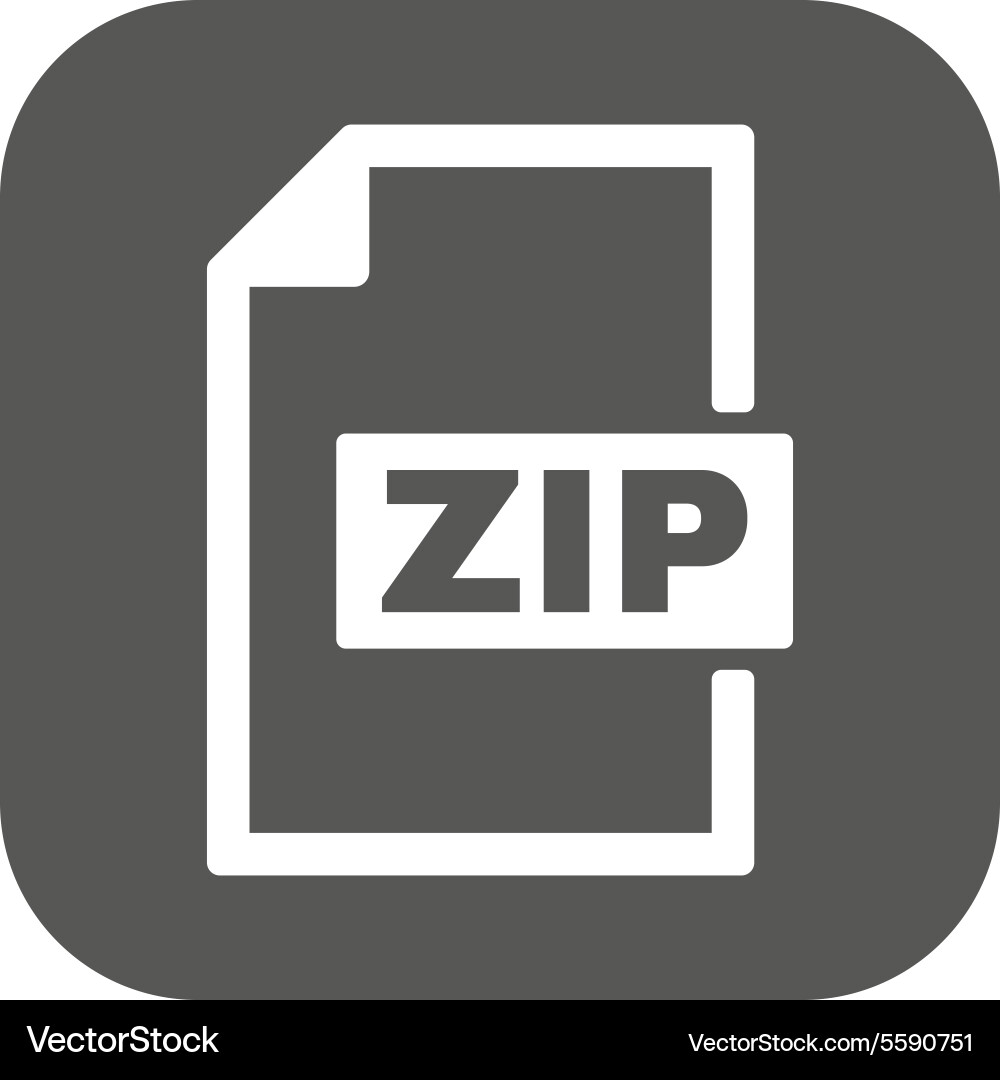 Zip file icon archive and compressed symbol vector image