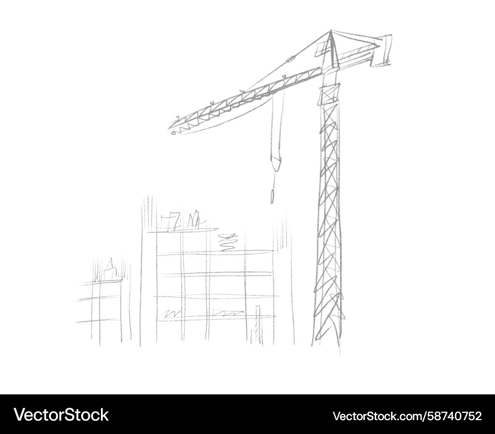 Building crane sketch Vector Image