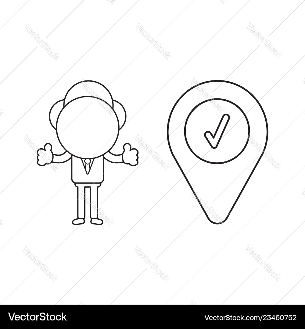 Businessman character with map pointer and check Businessman character with map pointer and check vector image