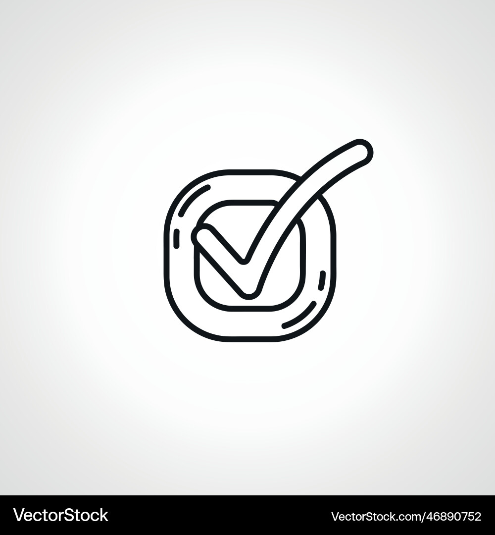 Check symbol line icon mark in box outline Check symbol line icon mark in box outline Vector Image