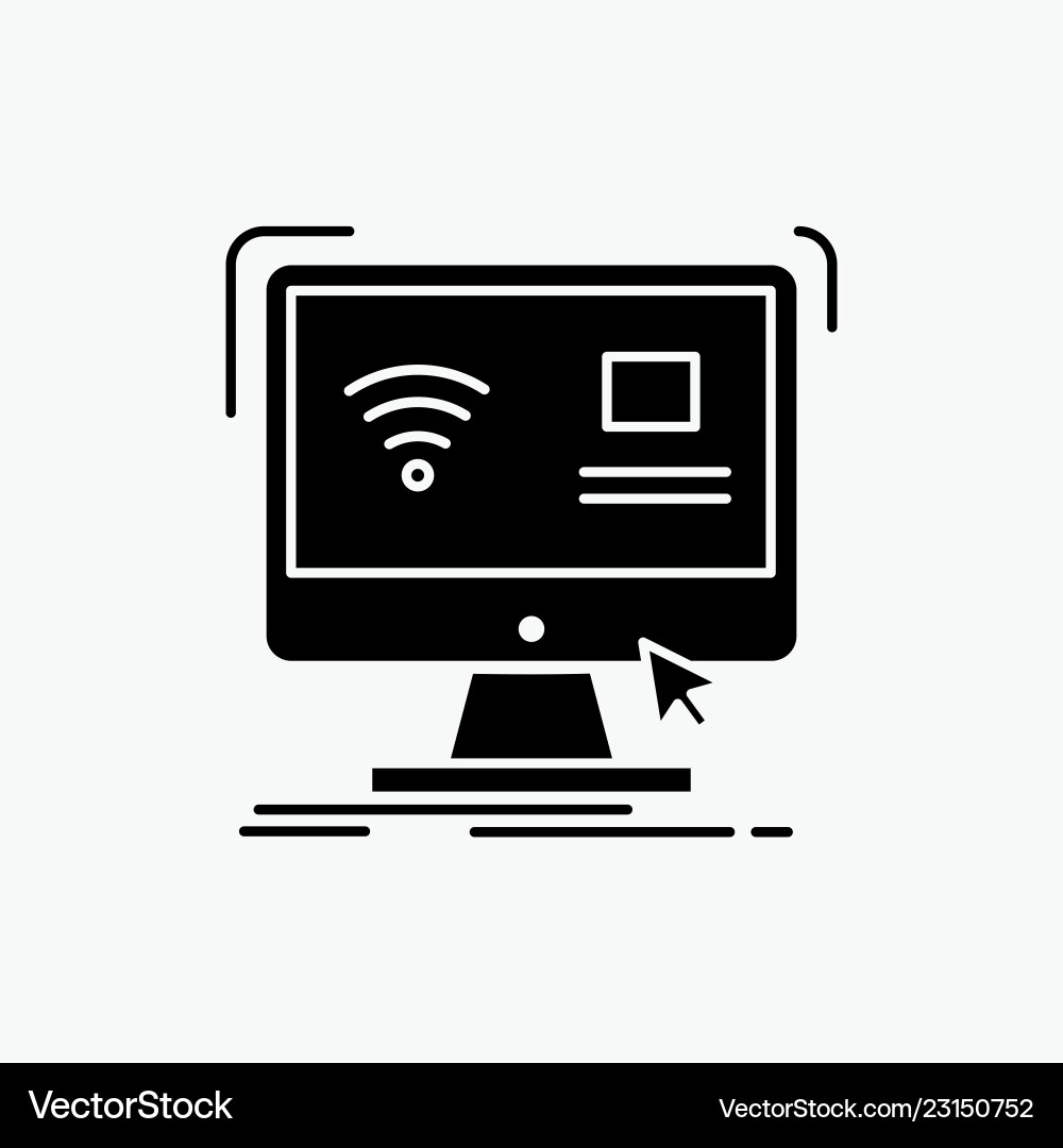 Control computer monitor remote smart glyph icon Control computer monitor remote smart glyph icon vector image