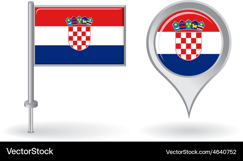 Croatia Pin & Map Pointer Flags vector image