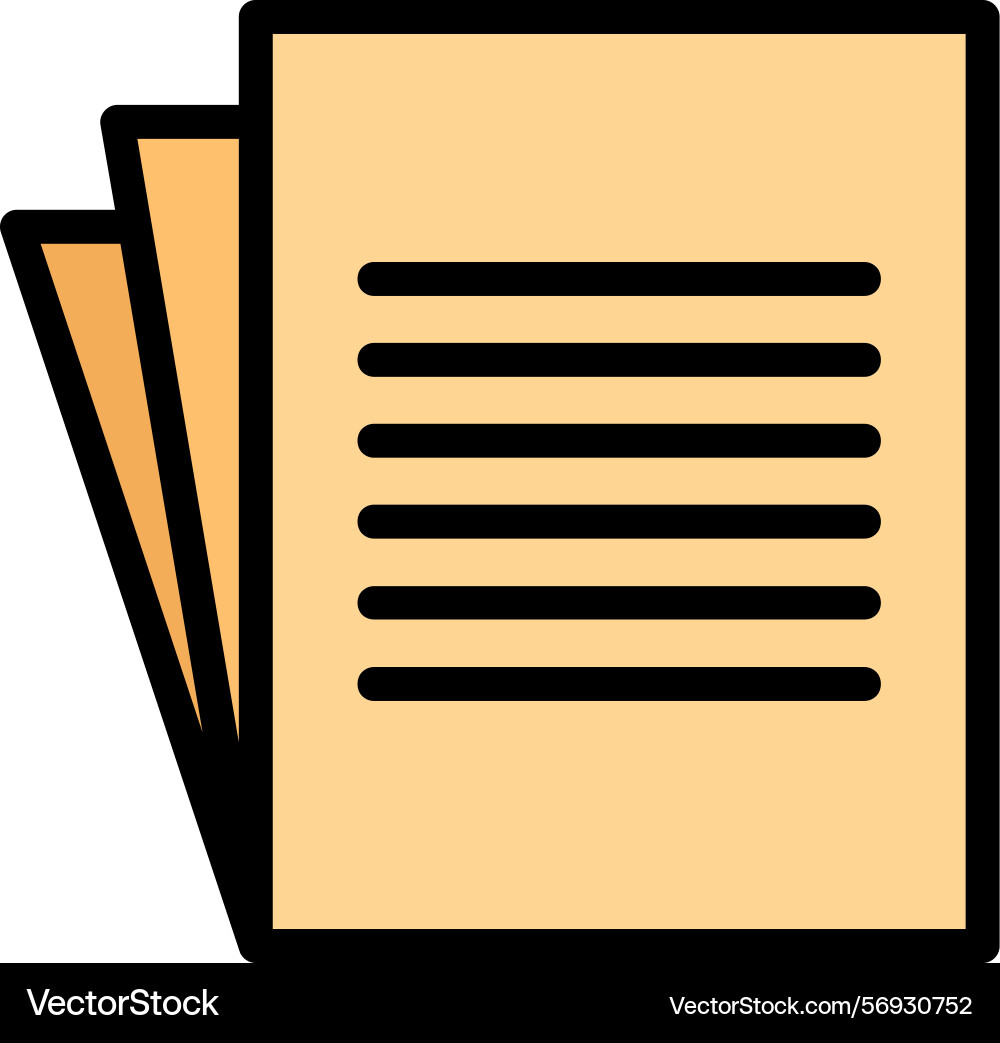 Document line filled style icon design Vector Image
