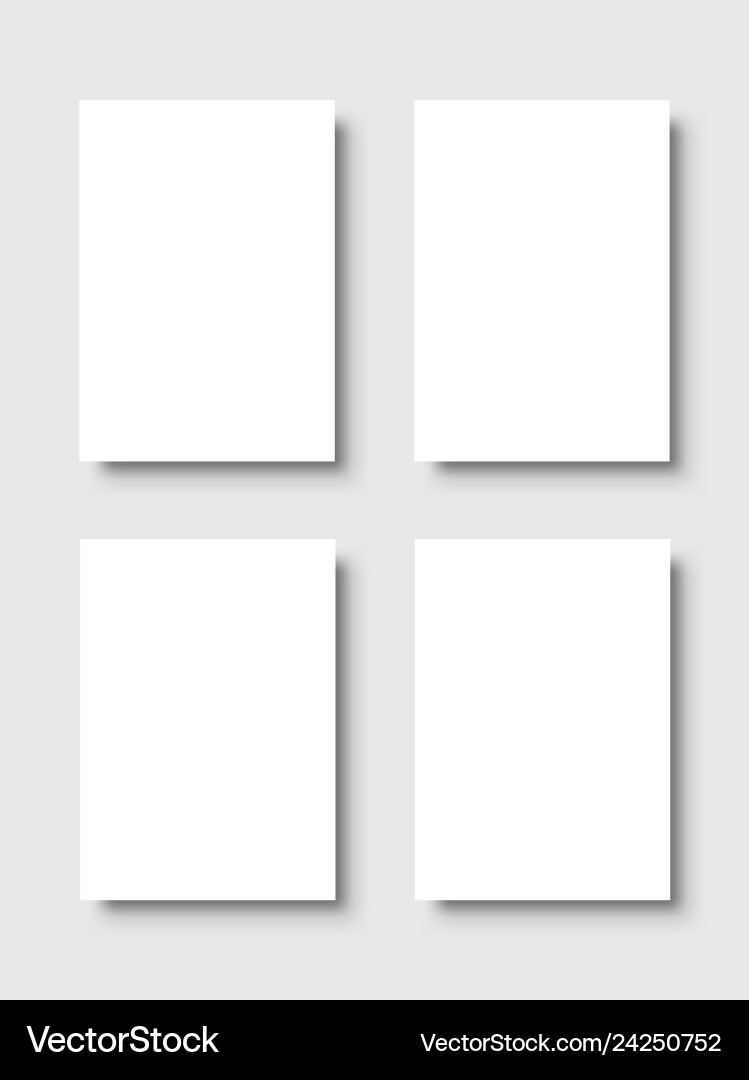 Empty white poster paper blank template Royalty Free Vector