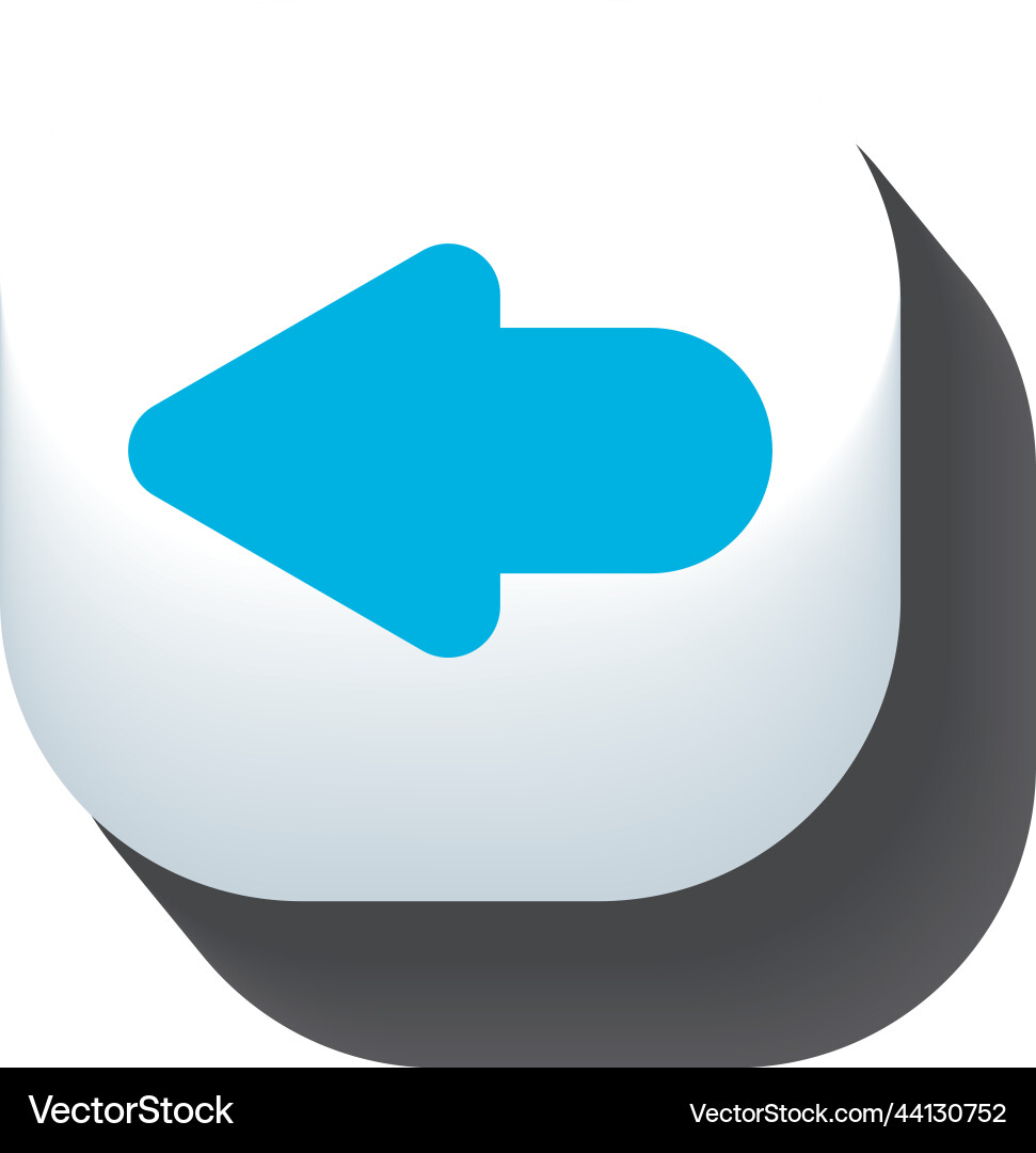 Flat left arrow button vector image