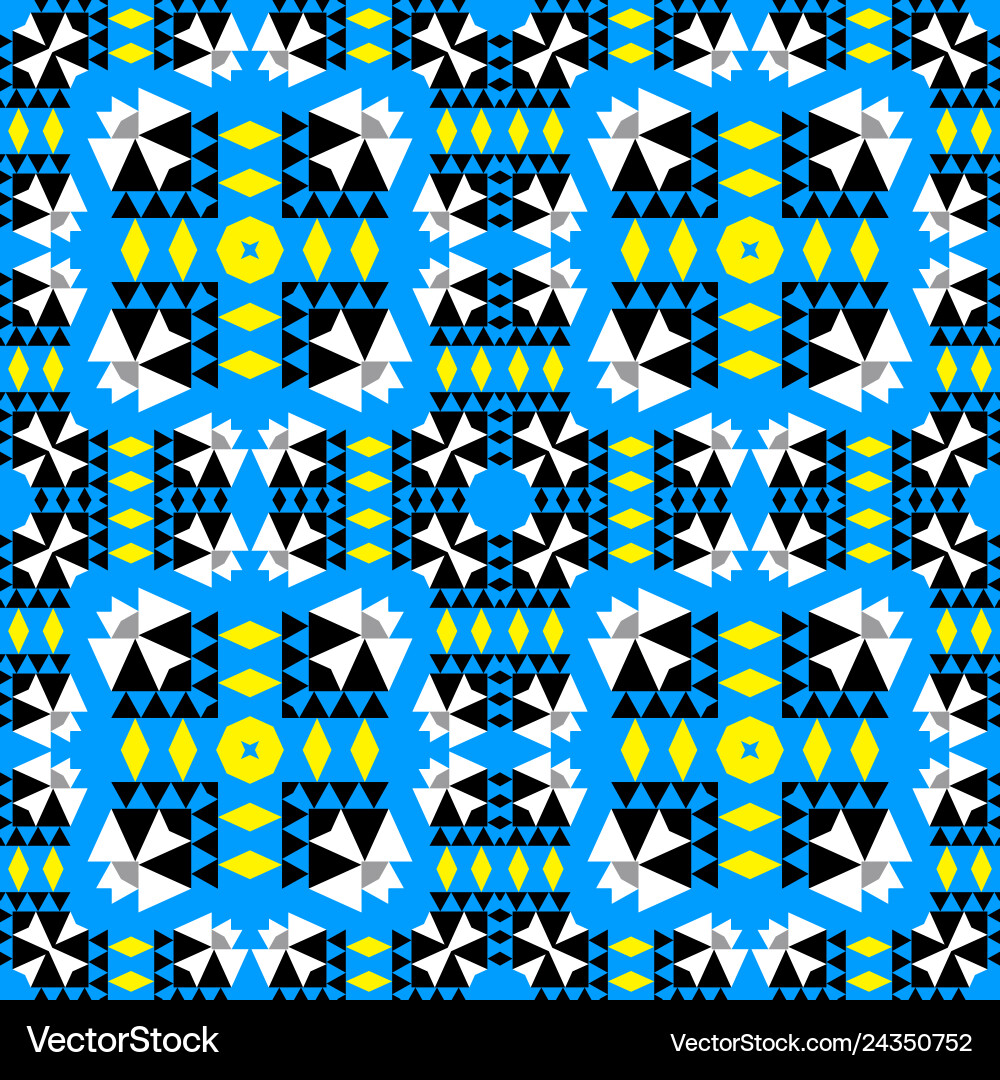 Geometric colourful with tribal look seamless Geometric colourful with tribal look seamless vector image