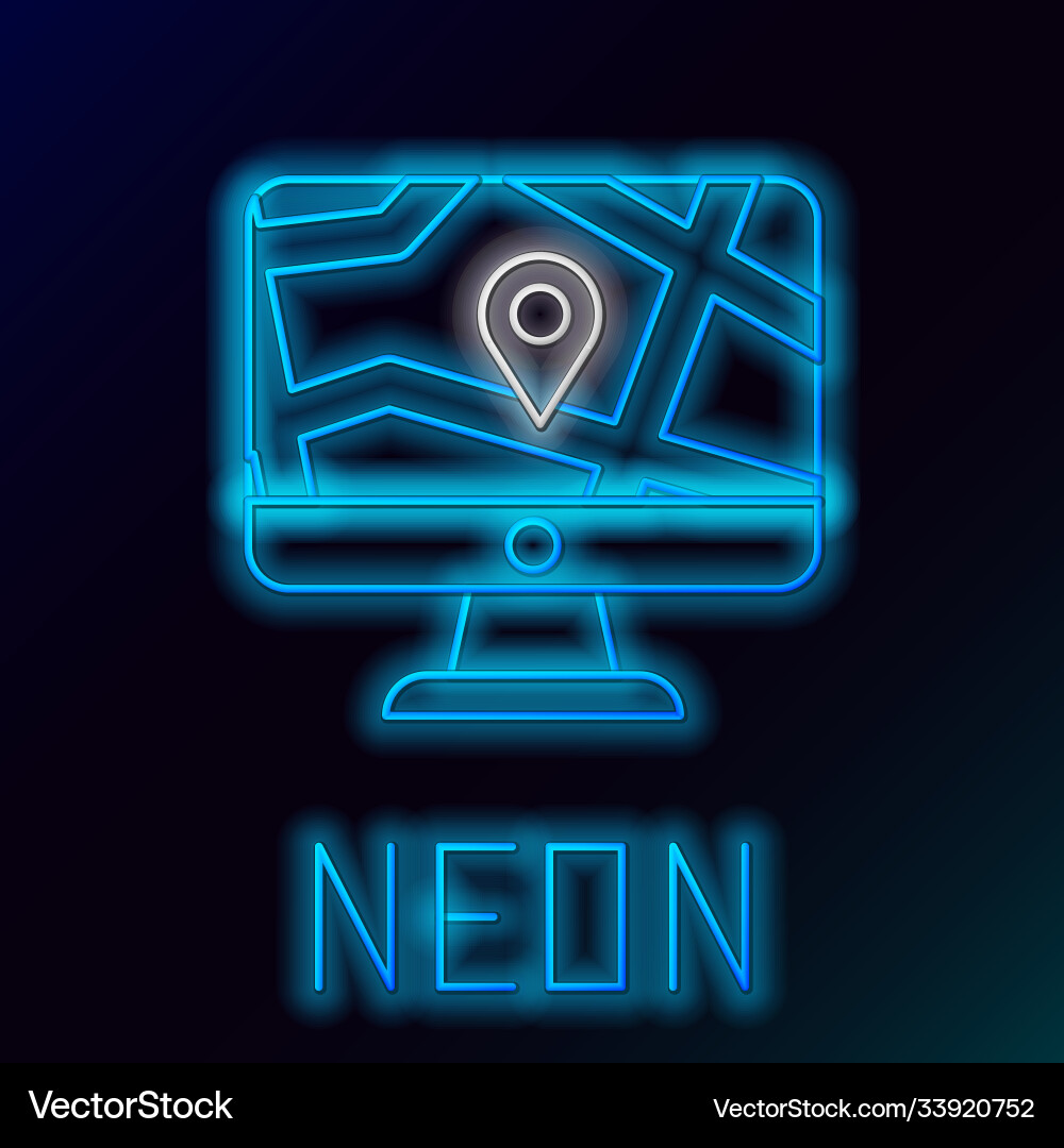 Glowing neon line medical map pointer with cross Glowing neon line medical map pointer with cross vector image