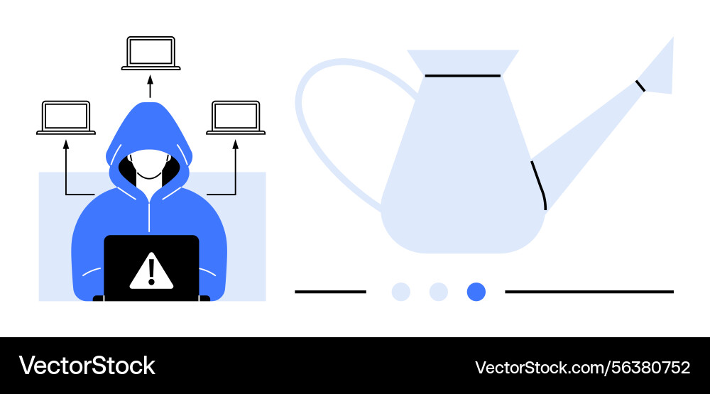 Hacker with multiple computer connections Hacker with multiple computer connections vector image