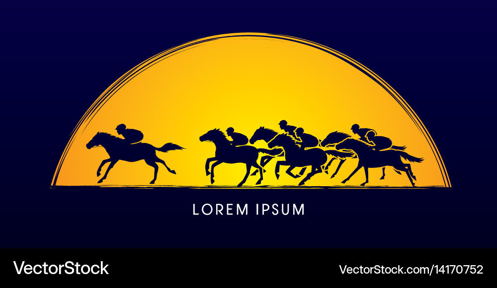 Horse racing with jockey Royalty Free Vector Image