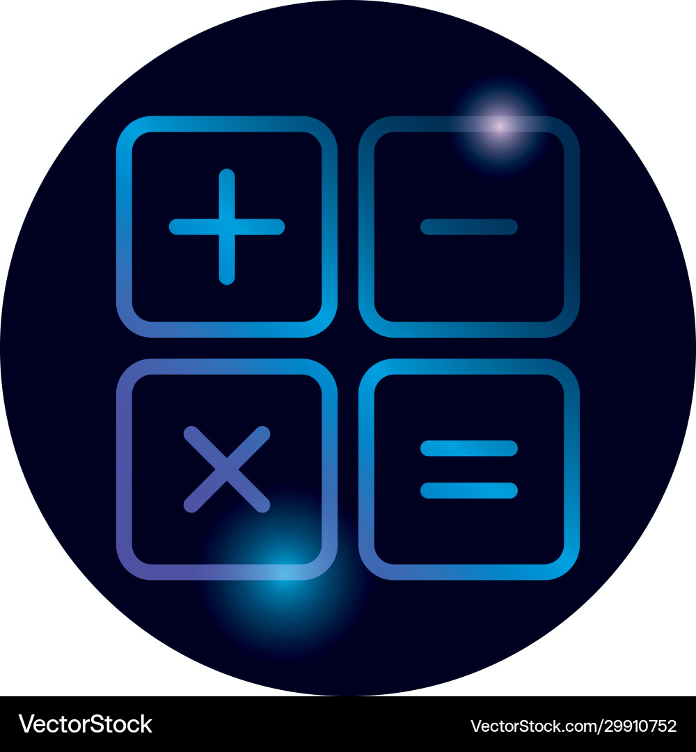 Isolated calculator tool gradient style icon vector image