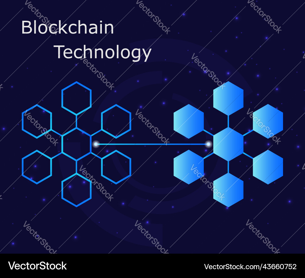 Isometric Blockchain Network Banner vector image