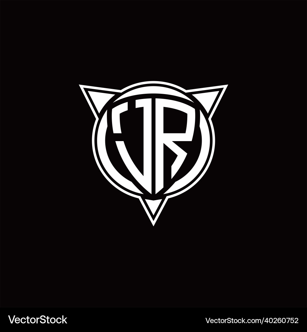 Jr logo monogram isolated with circle shape vector image