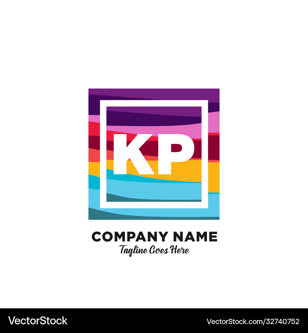 Kp initial logo with colorful template Kp initial logo with colorful template Vector Image