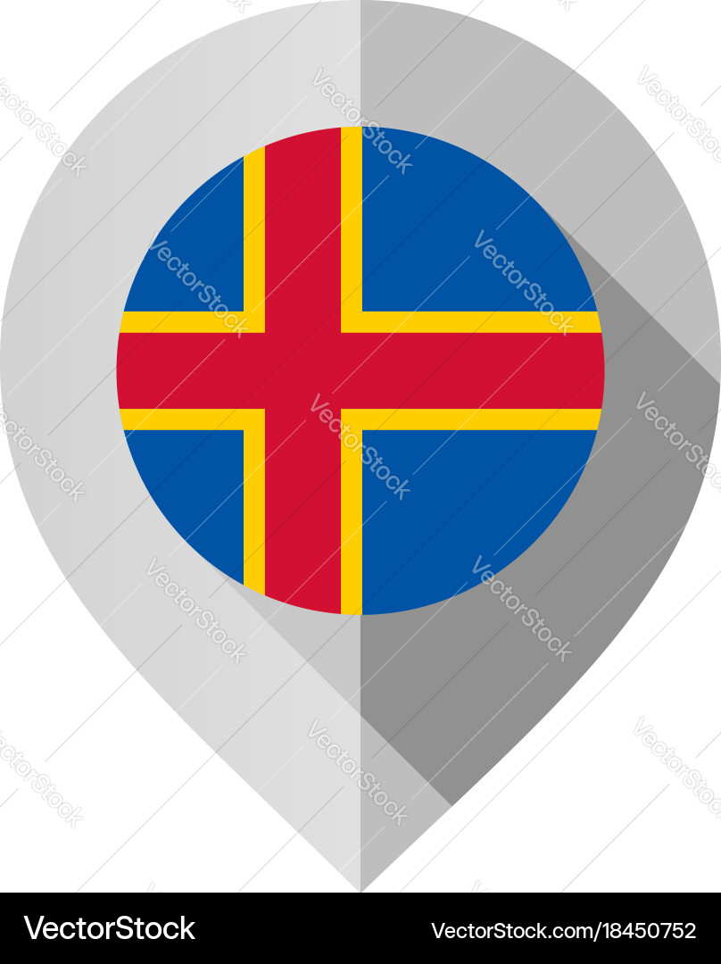 Marker with flag for map Vector Image
